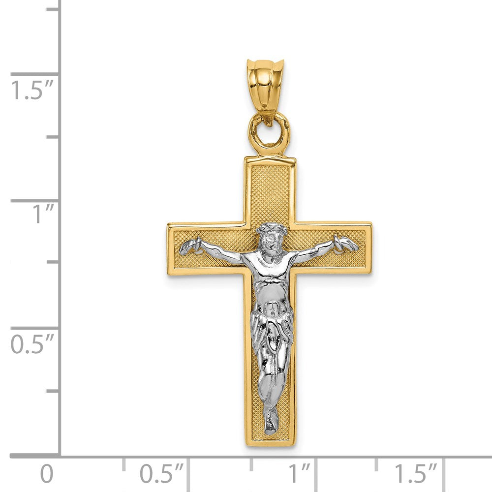 14k Two-tone Crucifix Pendant