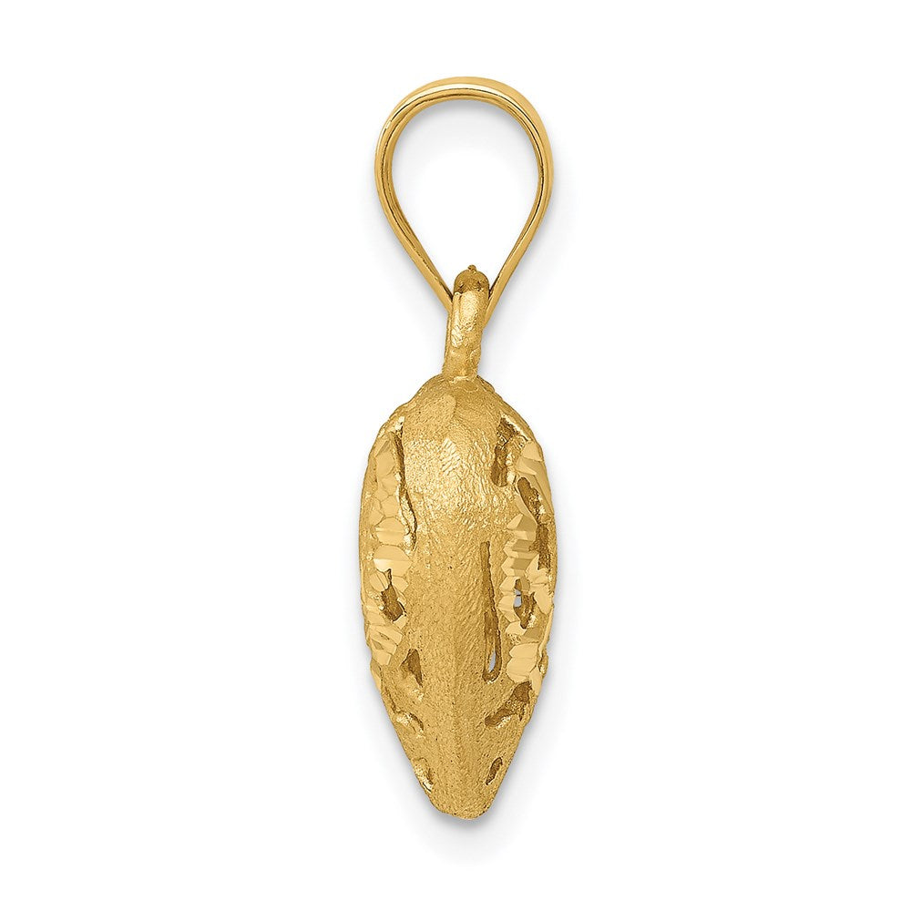 14K Polished 3-D Filigree Puffed Heart Pendant