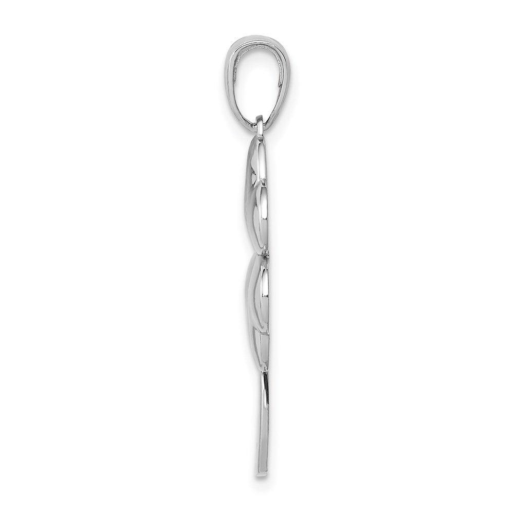 14K White Gold Polished 4-Leaf Clover Charm