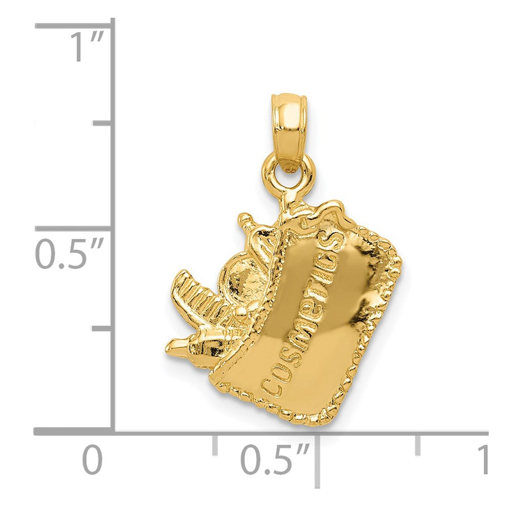 14k Satin 3-D Cosmetic Pouch Pendant