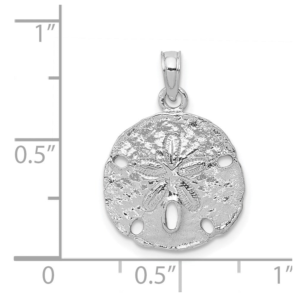 14k White Gold Polished Sand Dollar Pendant