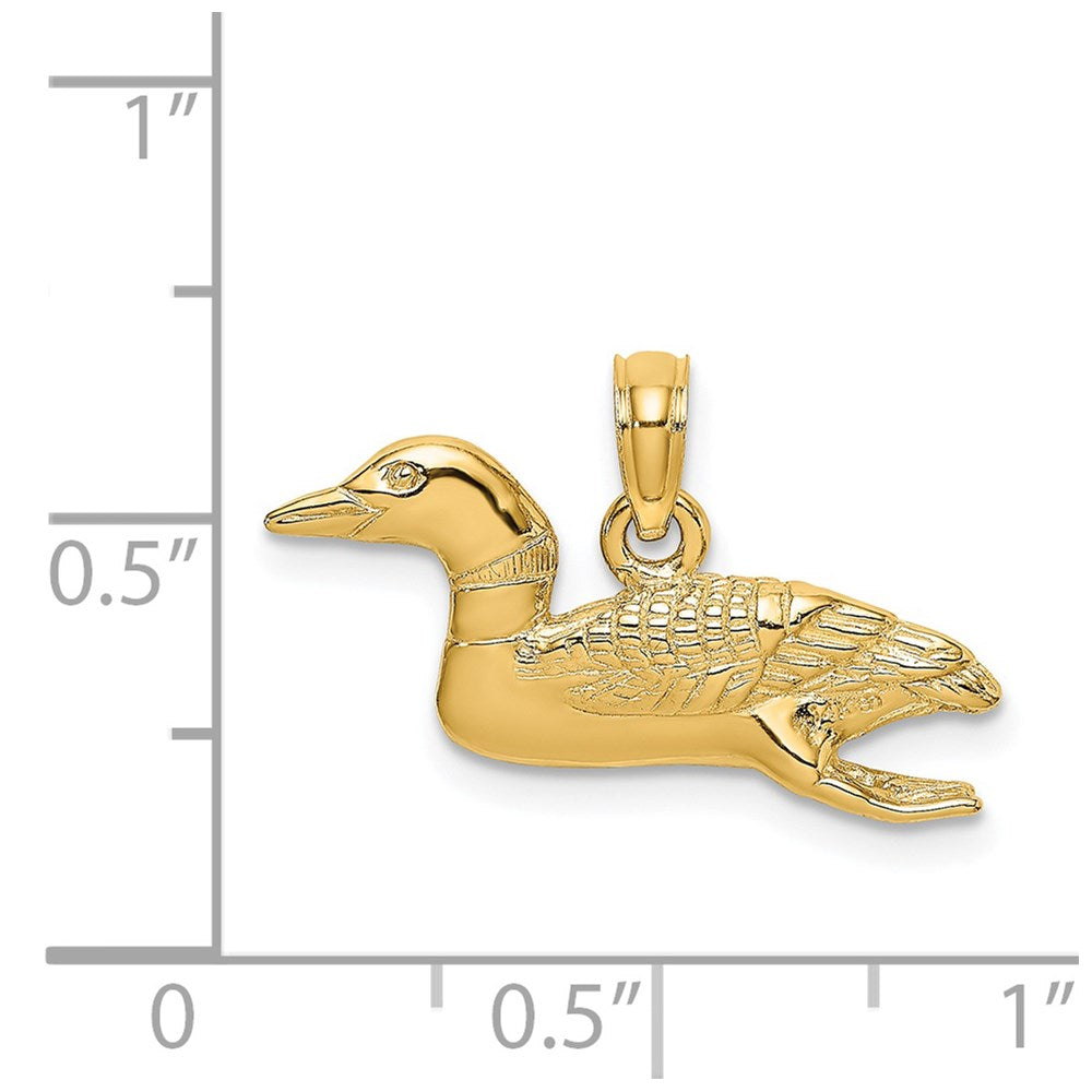 14k Solid Polished 3-Dimensional Mallard Charm