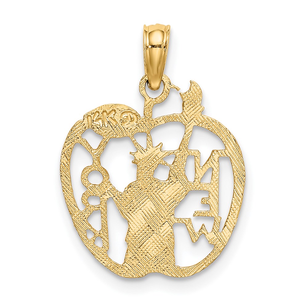 14k Cut-out NEW YORK w/Statue of Liberty in Apple Charm