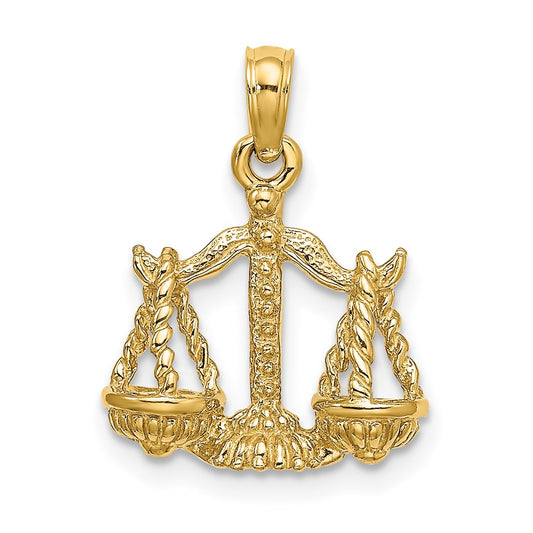 14k 3-D Libra Zodiac Charm