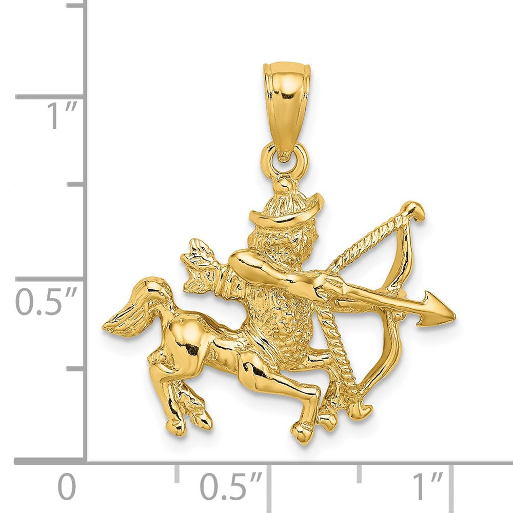 14k Large Sagittarius Zodiac Charm