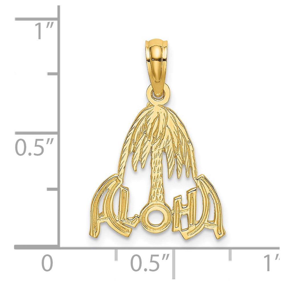 14k ALOHA Palm Tree Charm
