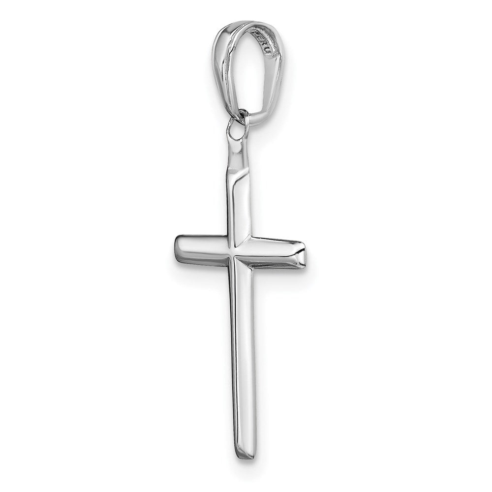 14k White Gold Reversible Latin Cross Pendant