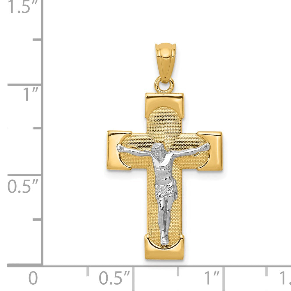 14k Two-tone Crucifix Pendant