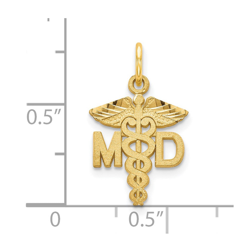 14k M.D. Caduceus Charm