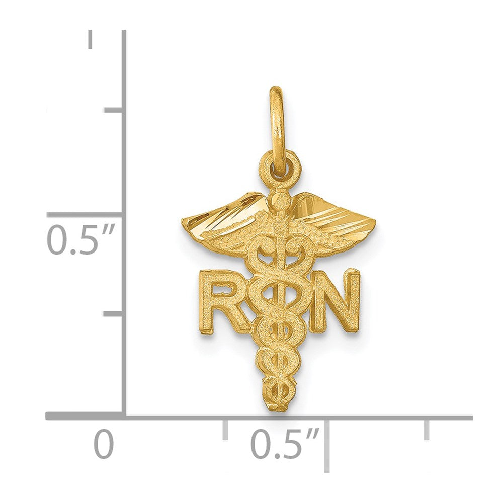 14k RN Nurse Charm