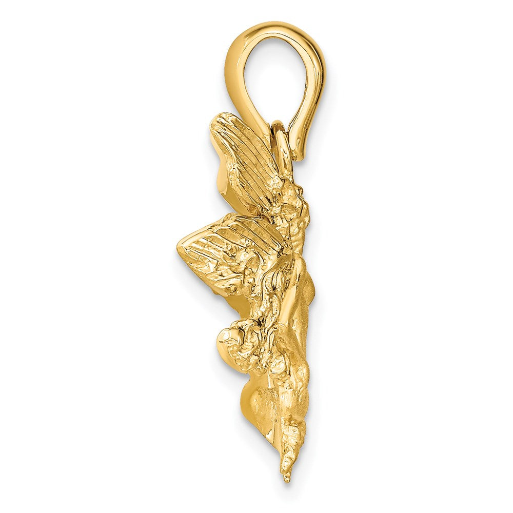 14k Satin and Polished Fairy Charm