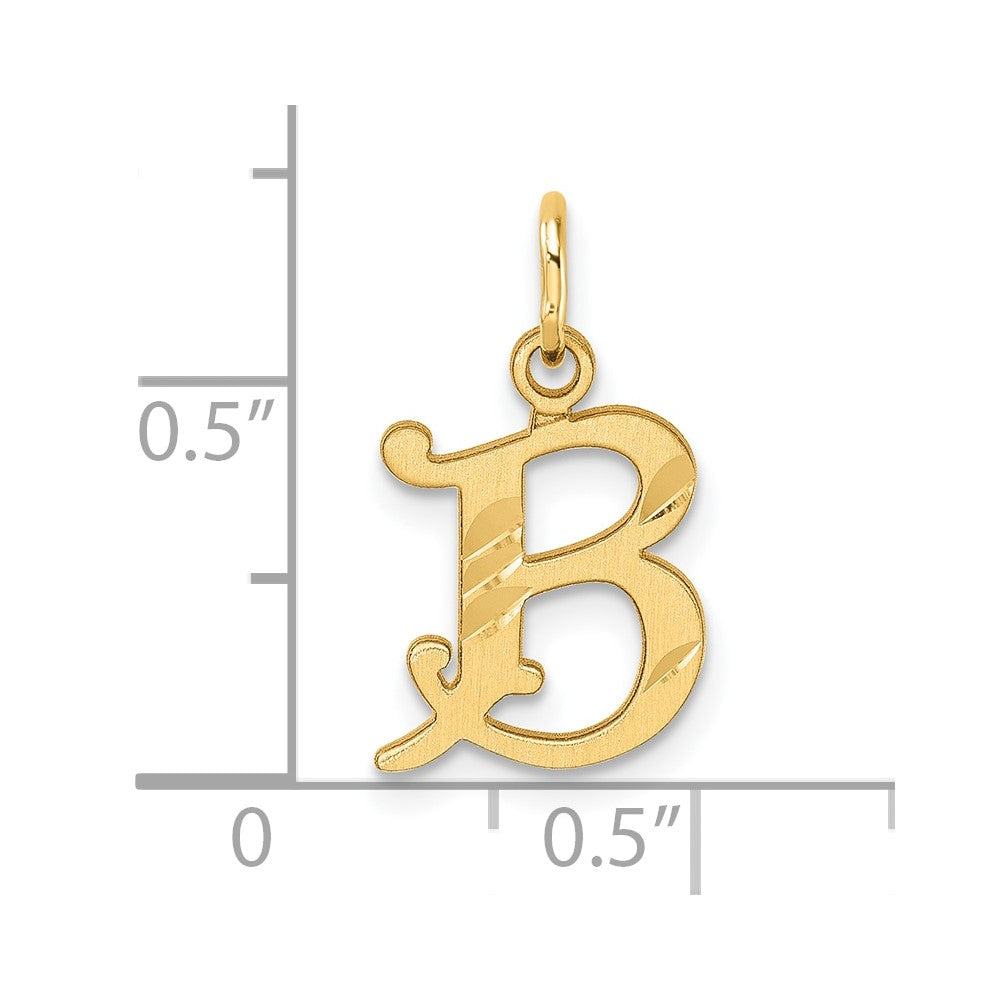 14K Diamond-cut Letter B Initial Charm