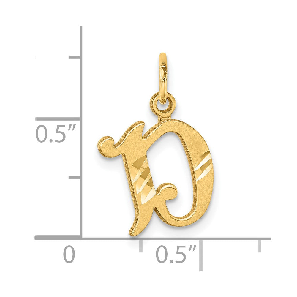 14K Diamond-cut Letter E Initial Charm
