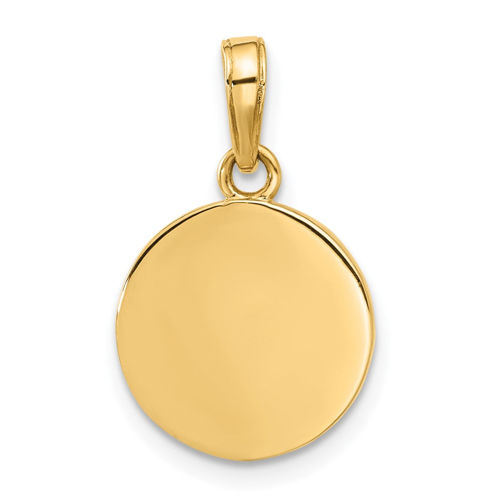 14K Polished with Pink Enamel and Clear Epoxy Resin It's A Girl Pendant