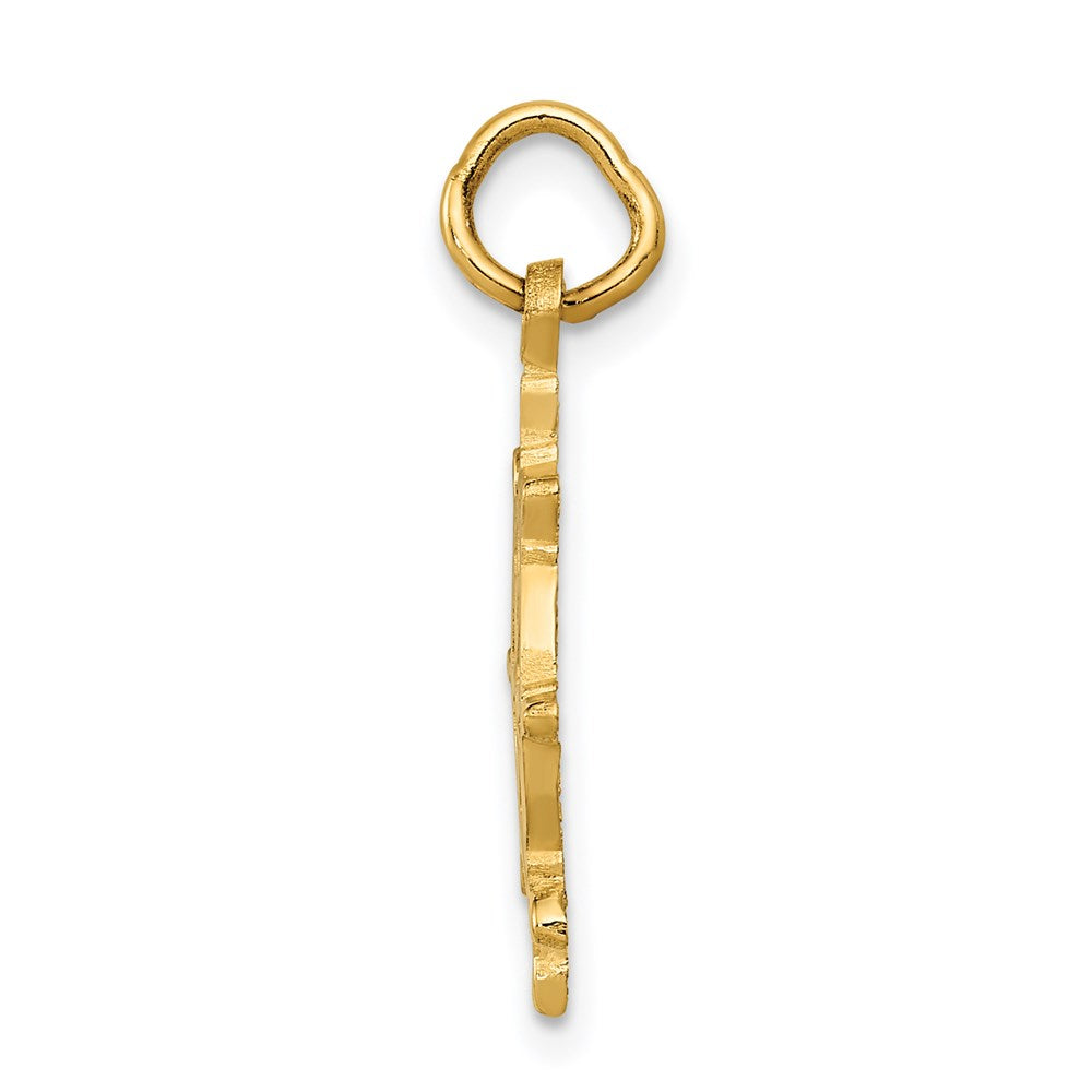 14k Ships Wheel Charm