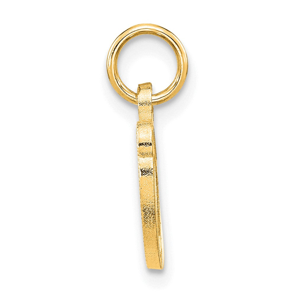 14kY Script Letter O Initial Charm