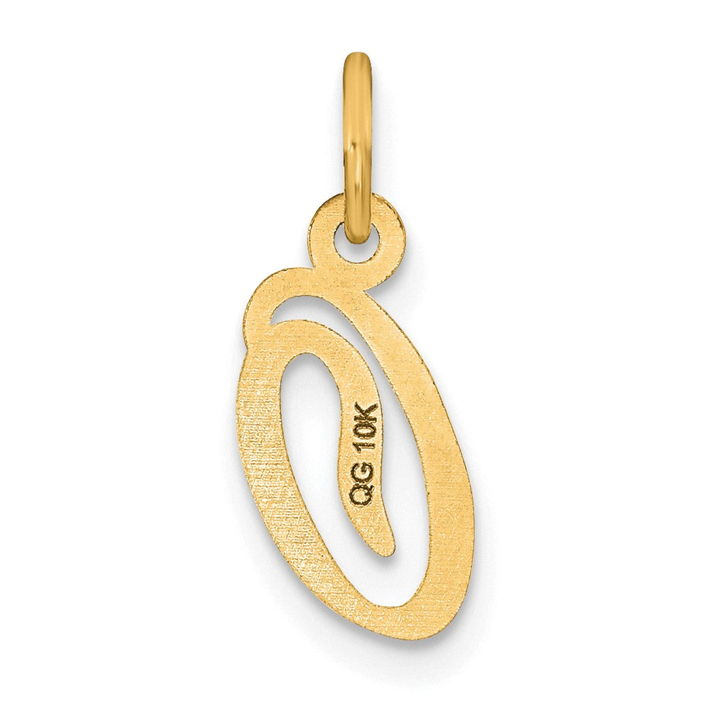 14kY Script Letter O Initial Charm