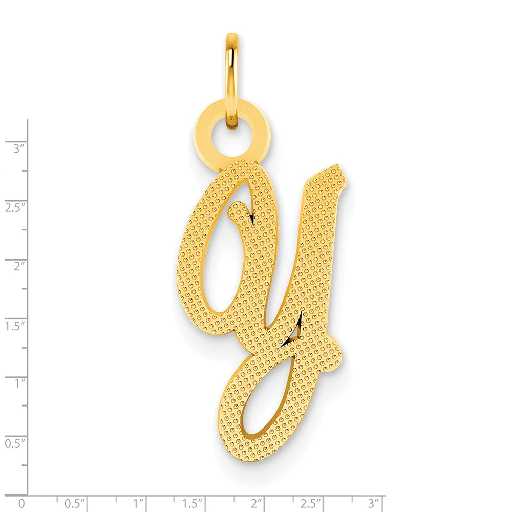 14ky Casted Initial Y Charm
