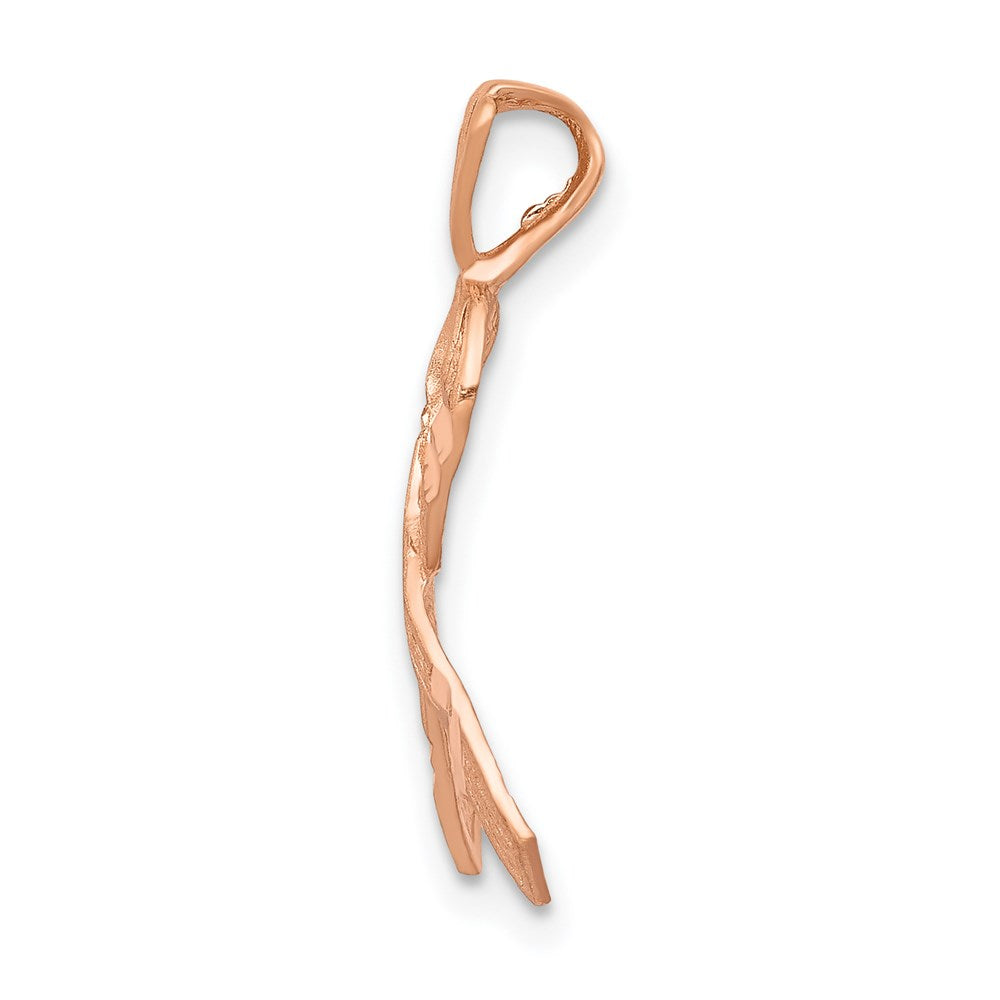 14k Rose Gold Diamond-cut Awareness Pendant