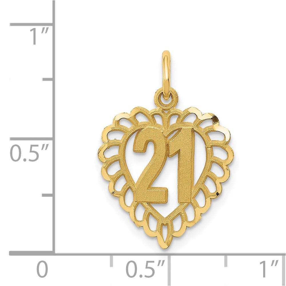 14k 21 in Heart Charm