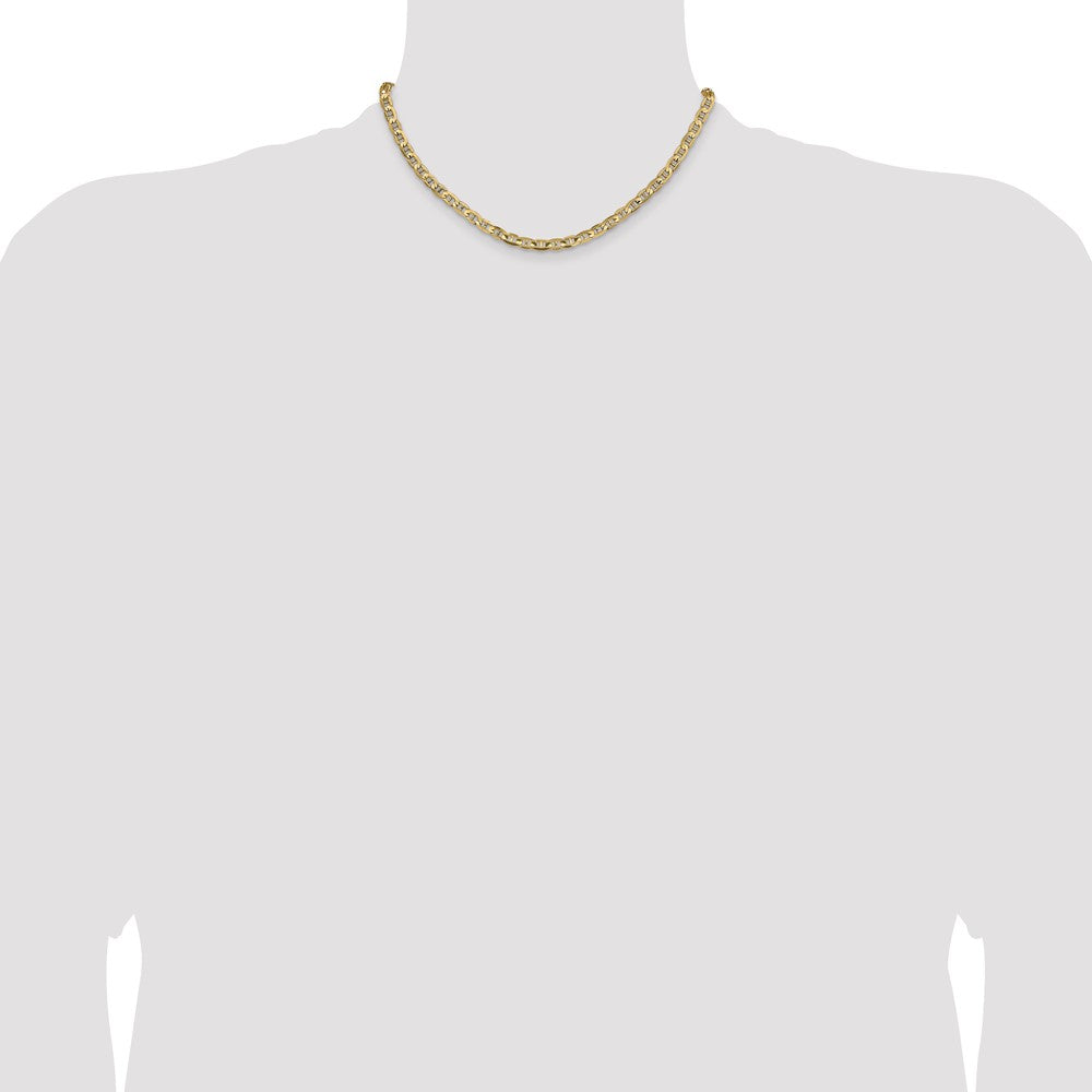 14K 16 inch 4.5mm Concave Anchor with Lobster Clasp Chain