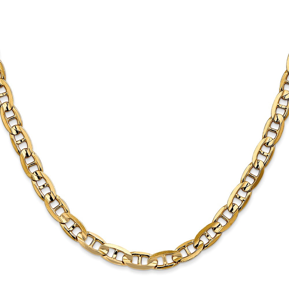 14K 20 inch 5.25mm Concave Anchor with Lobster Clasp Chain
