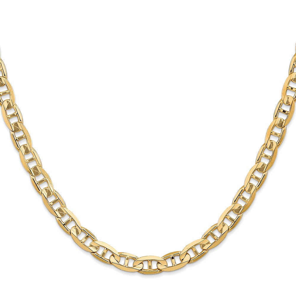 14K 26 inch 6.25mm Concave Anchor with Lobster Clasp Chain