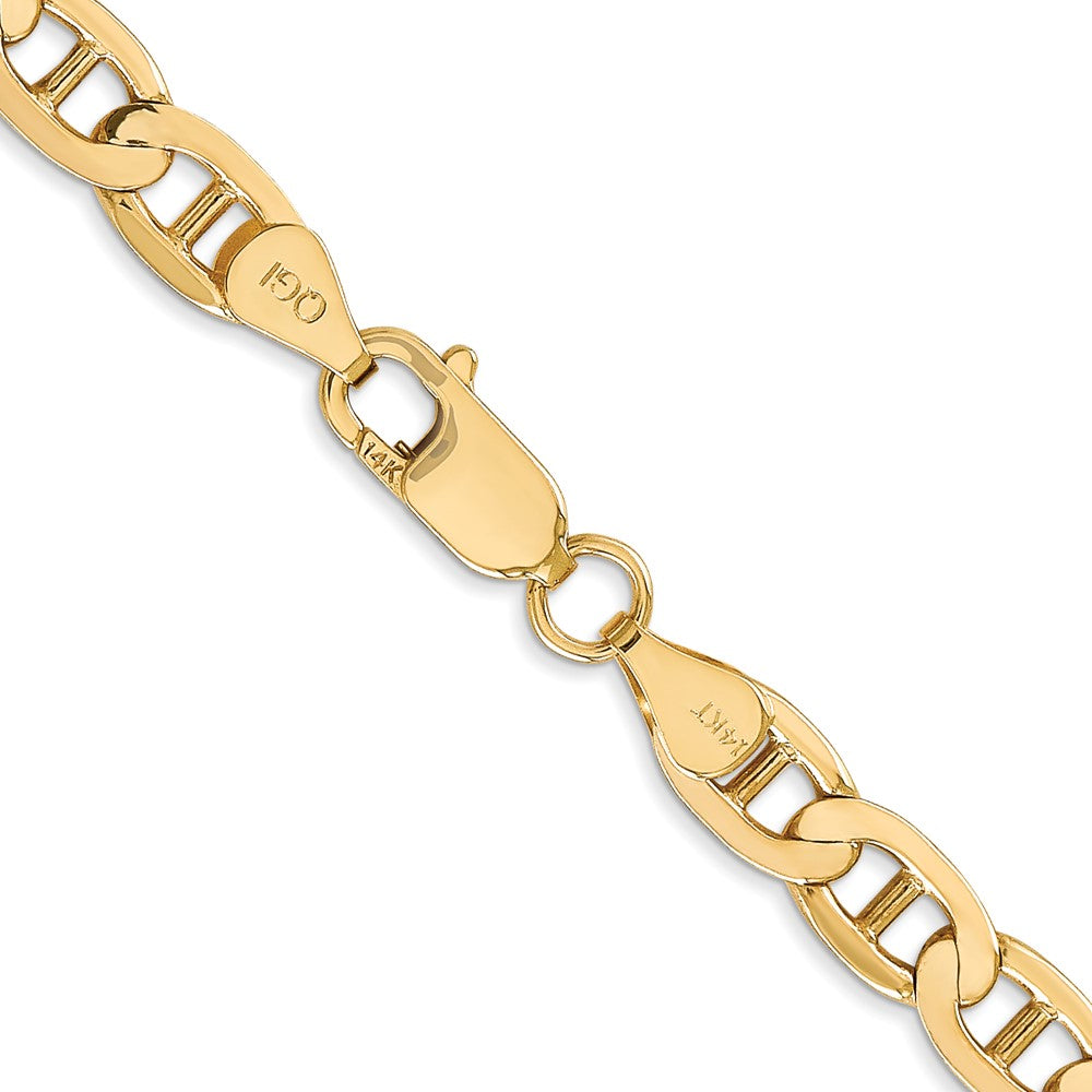 14K 26 inch 6.25mm Concave Anchor with Lobster Clasp Chain