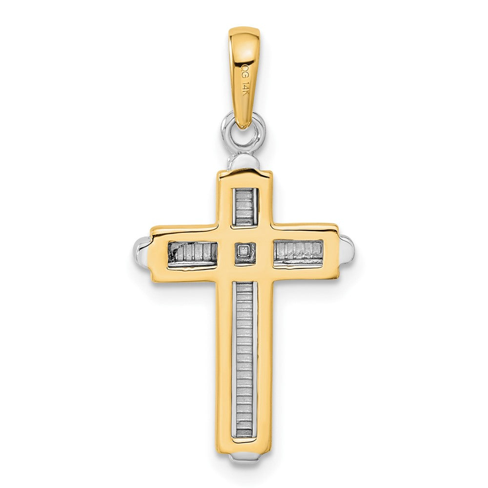 14k Two-tone Cross Pendant