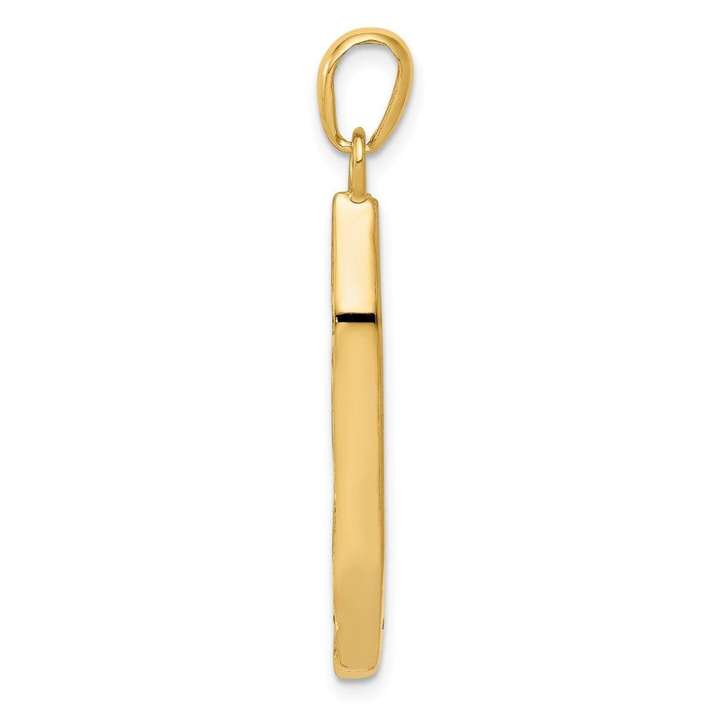 14K w/ White Rhoduim Mezuzah W/Shin Charm