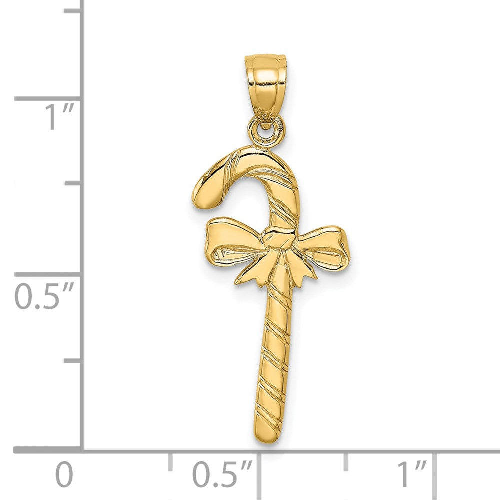 14k Solid Polished Candy Cane Charm