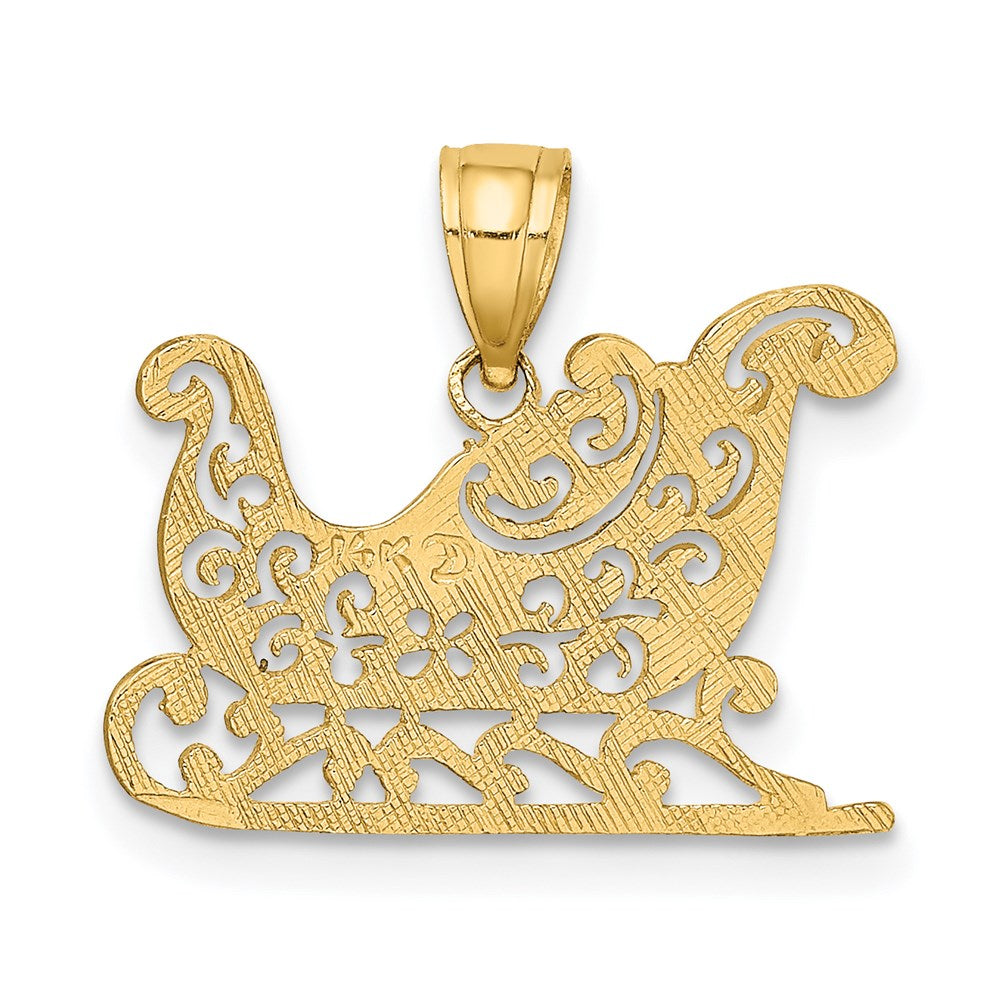 14k Polished Sleigh Charm