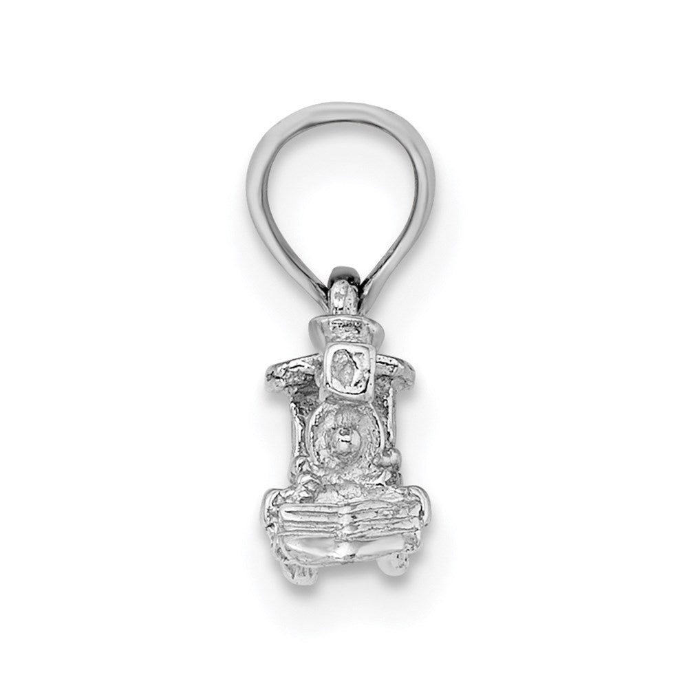 14K White Gold 3-D Miniature Train Charm