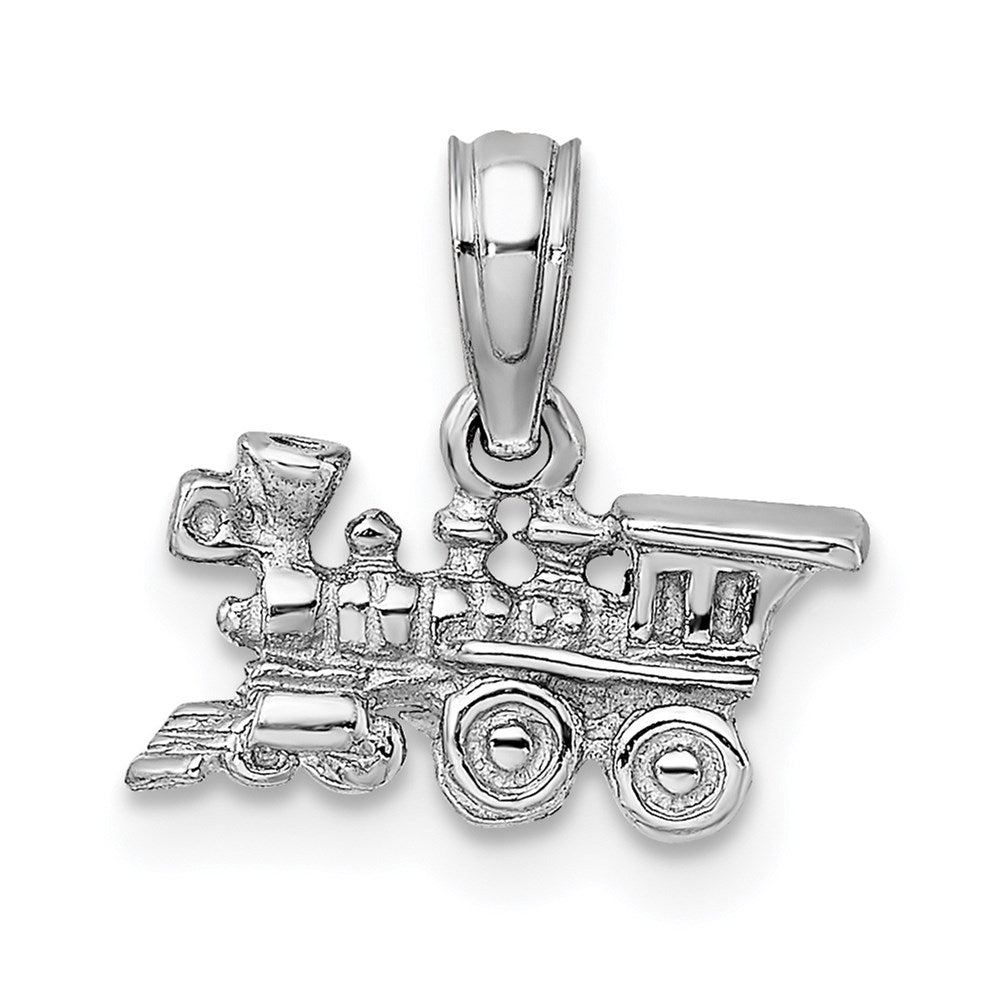 14K White Gold 3-D Miniature Train Charm