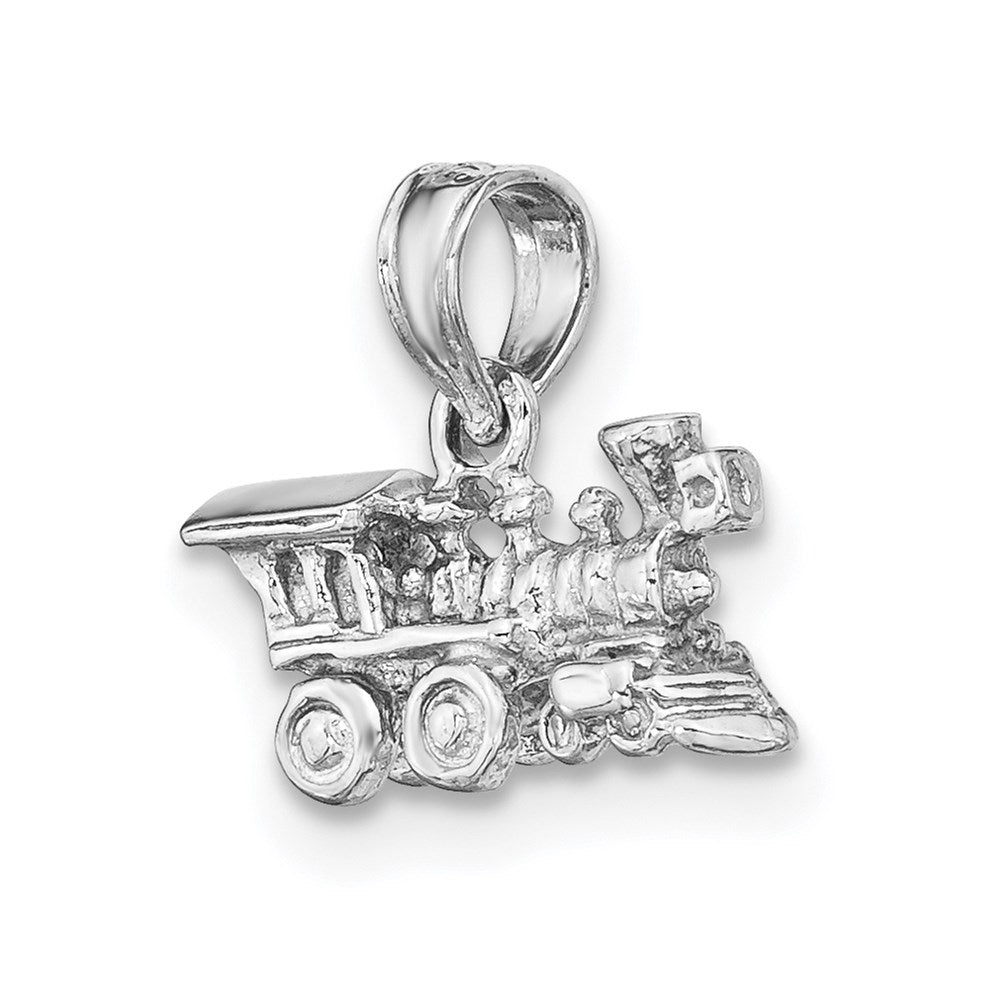14K White Gold 3-D Miniature Train Charm