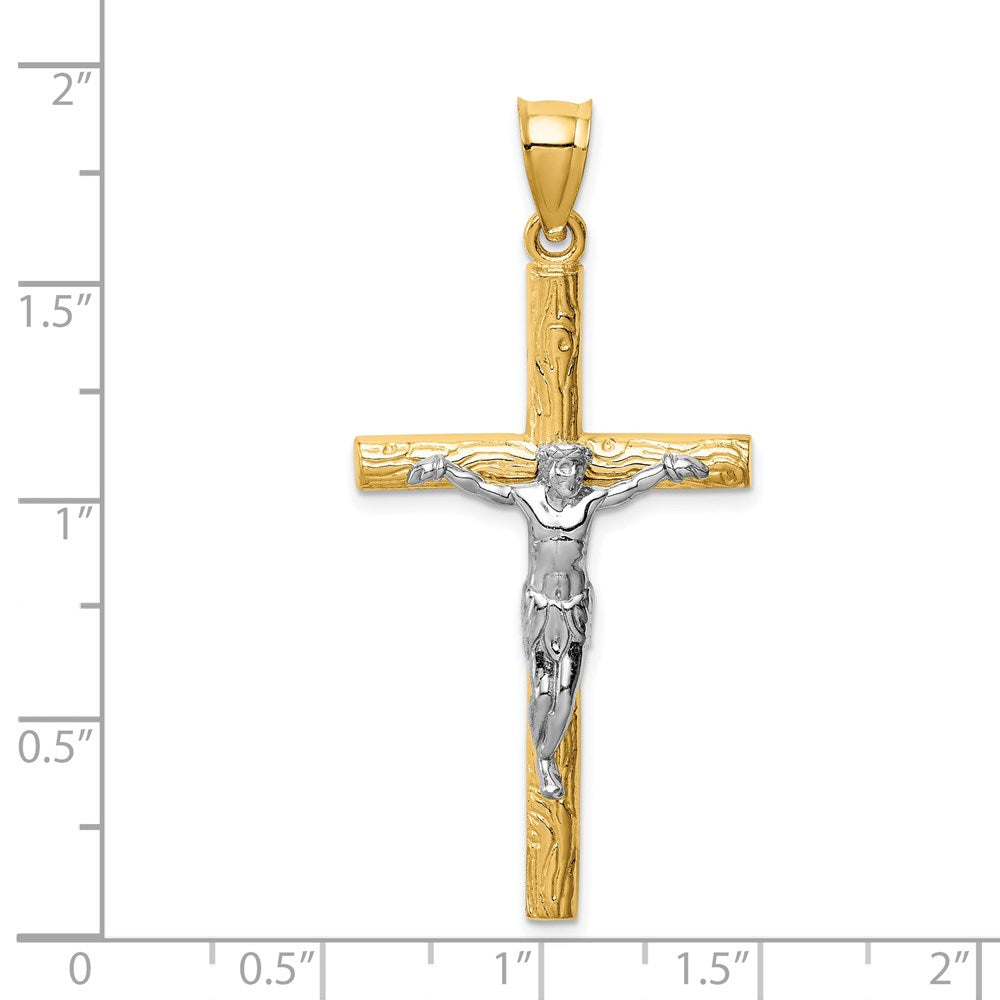 14k Two-tone Crucifix Pendant