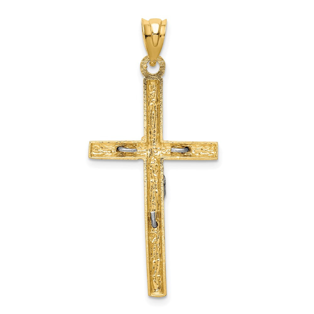 14k Two-tone Crucifix Pendant