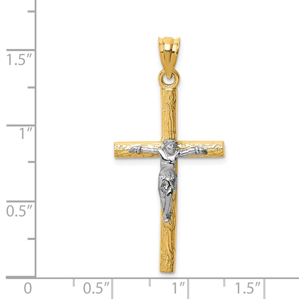14k Two-tone Crucifix Pendant