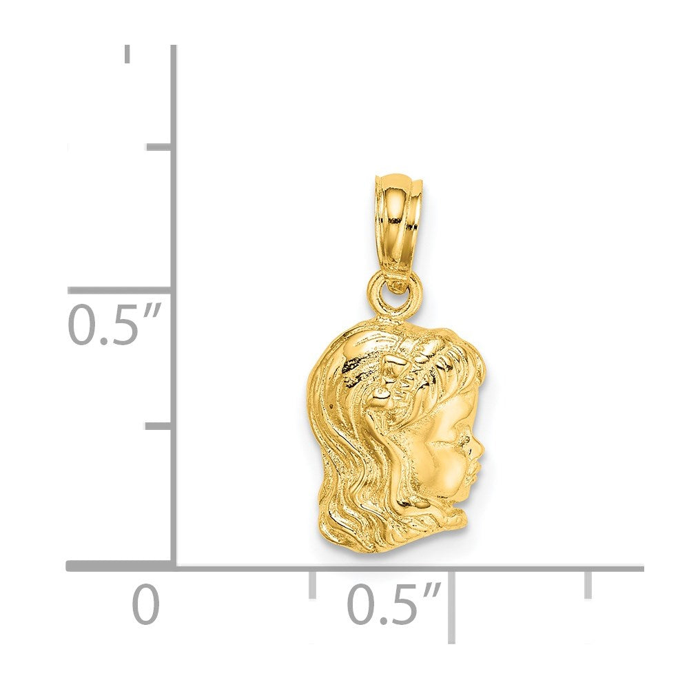 14k Girl Head Charm