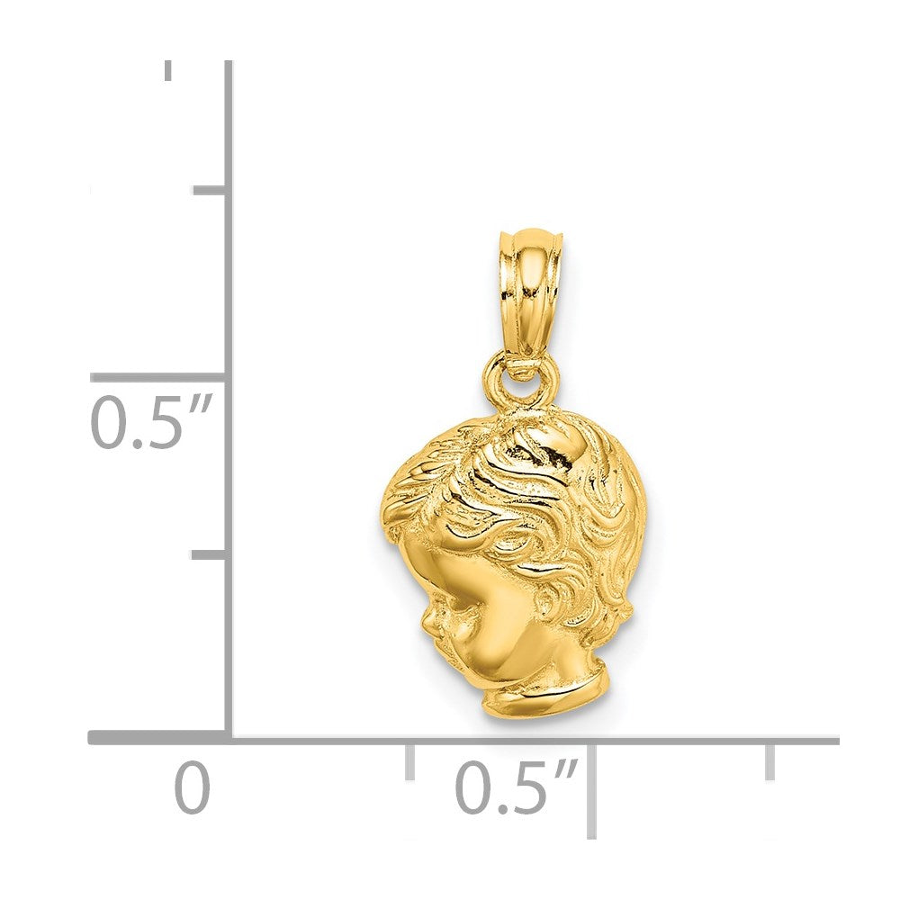 14k Boy Head Charm