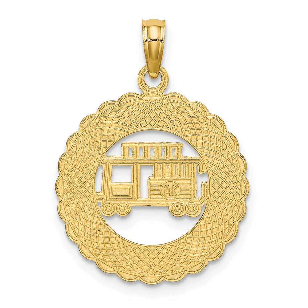 14k GATLINBURG TENNESSEE w/Trolley Car in Circle Charm