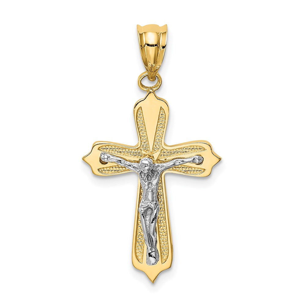14K Two-tone Crucifix Pendant