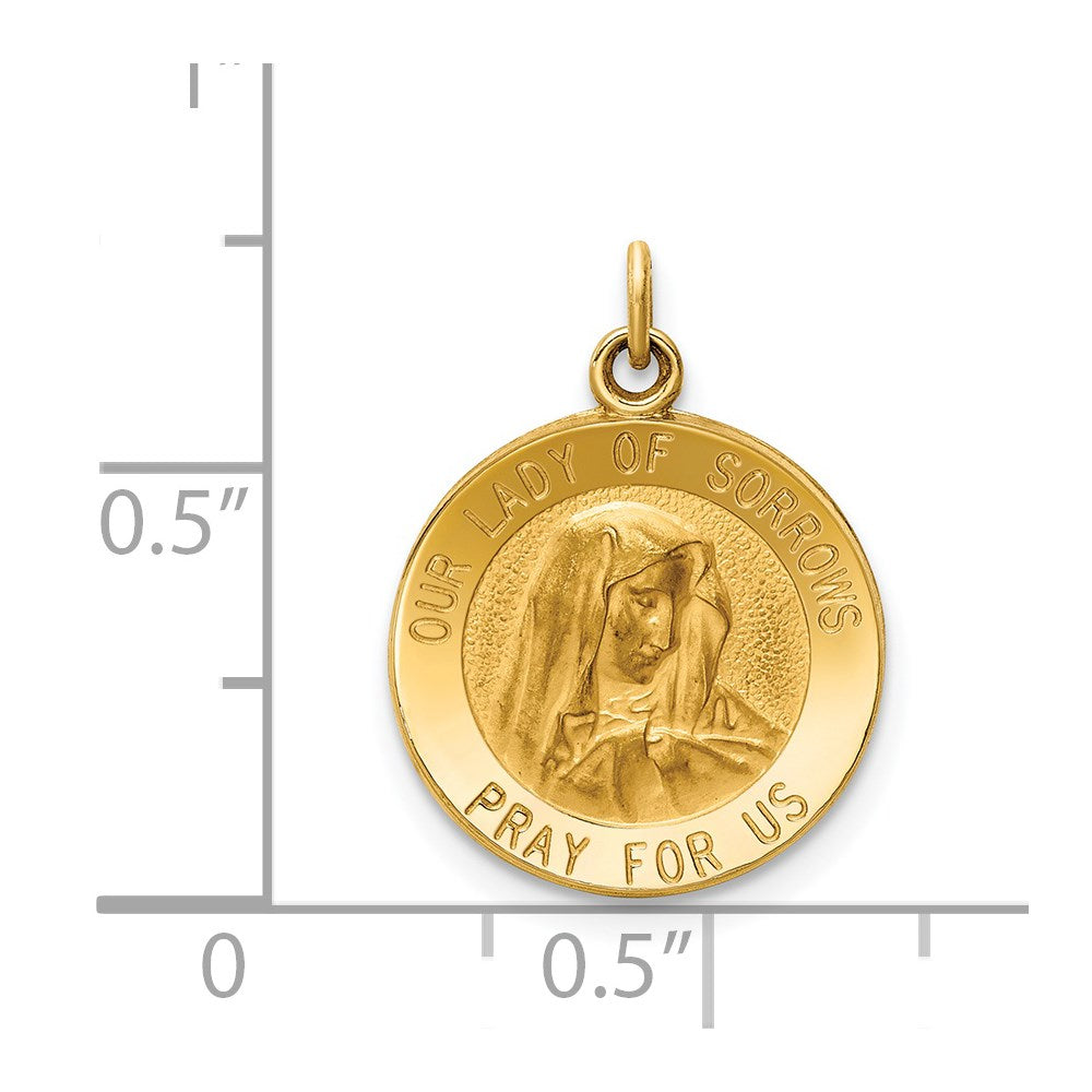 14k Our Lady of Sorrows Medal Charm