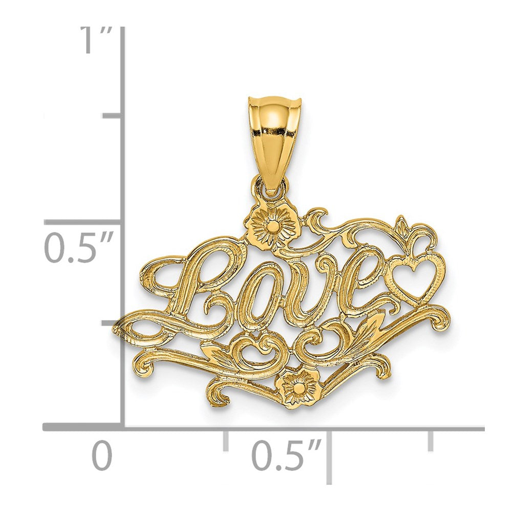 14K LOVE with Heart Charm