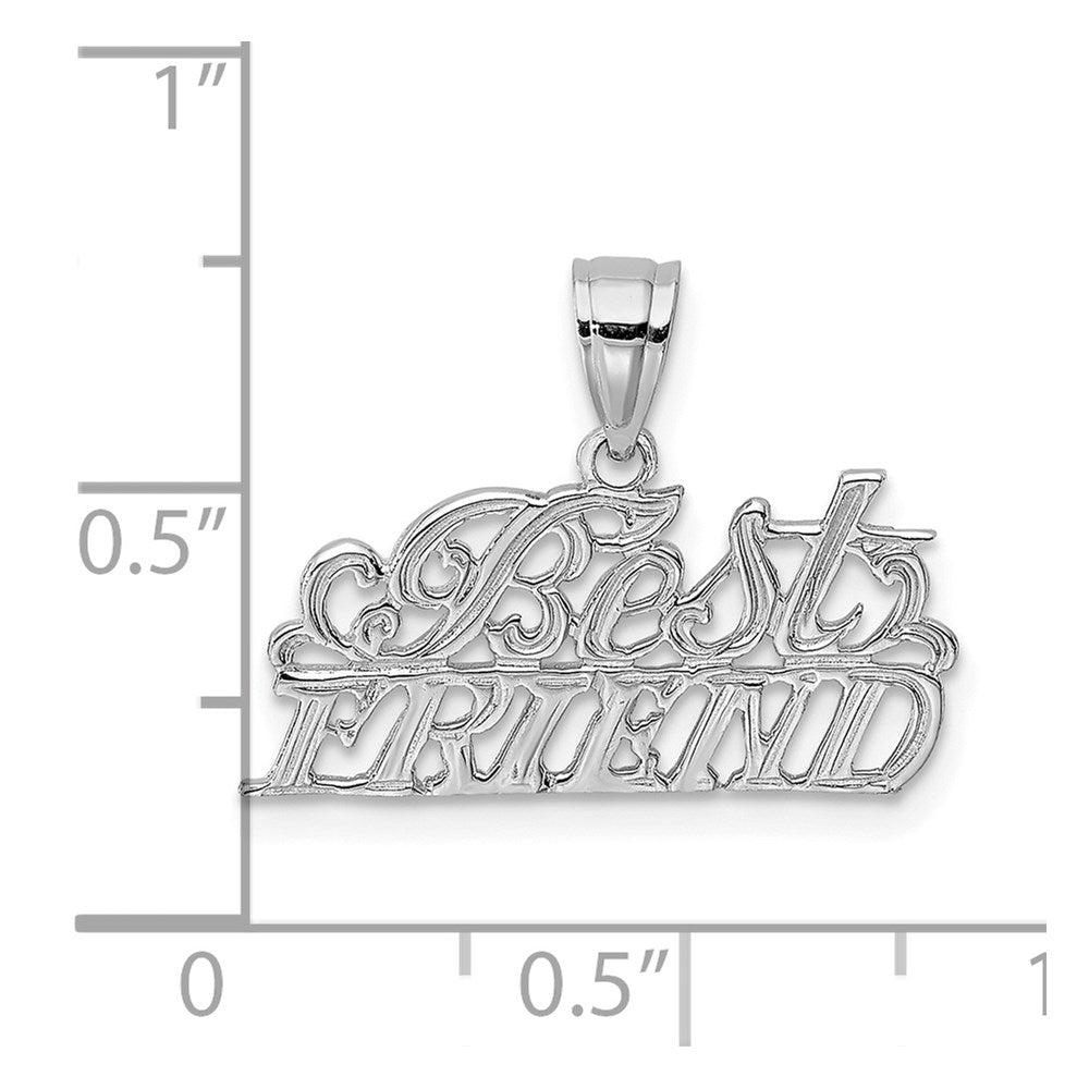 14K White Gold BEST FRIEND Pendant