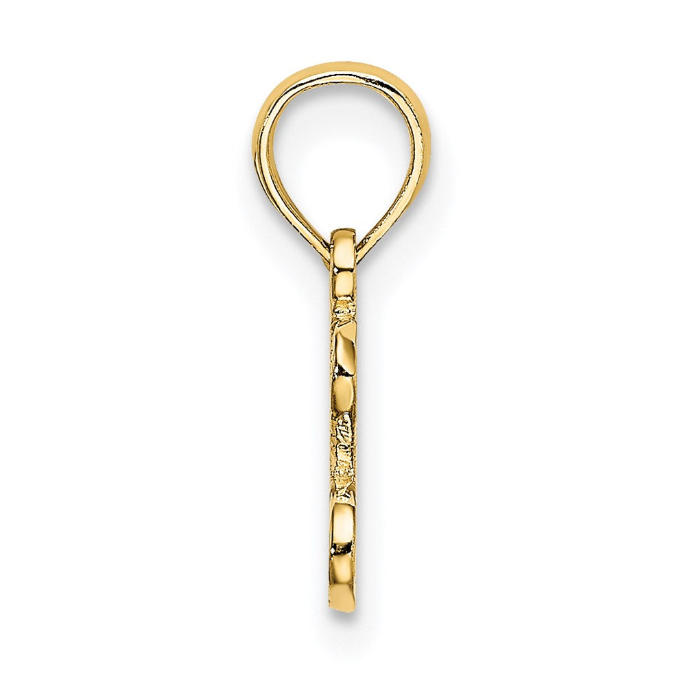 14K Polished / Textured I LOVE GOLD Charm