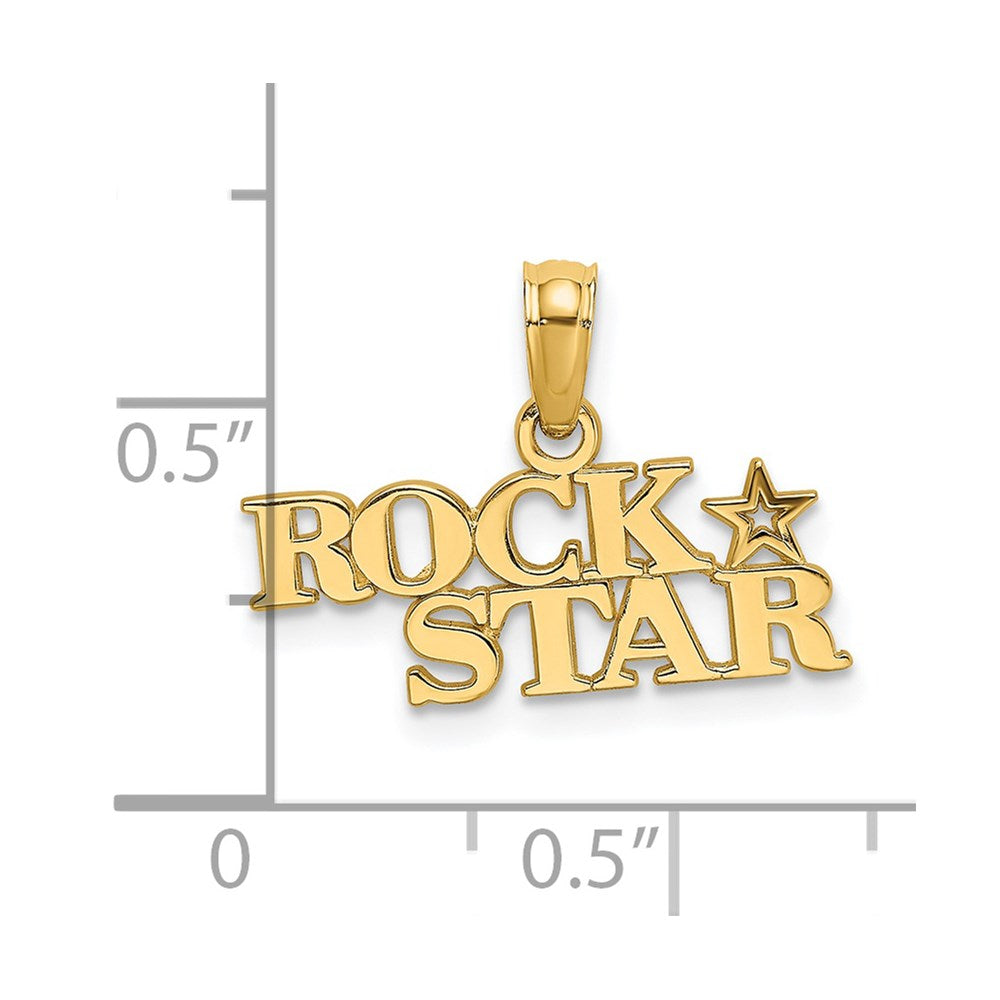 14K Polished ROCK STAR Charm