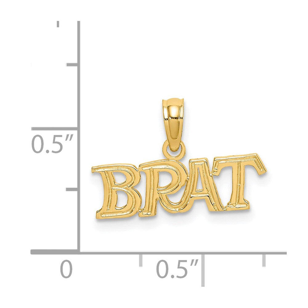 14K Polished BRAT Charm