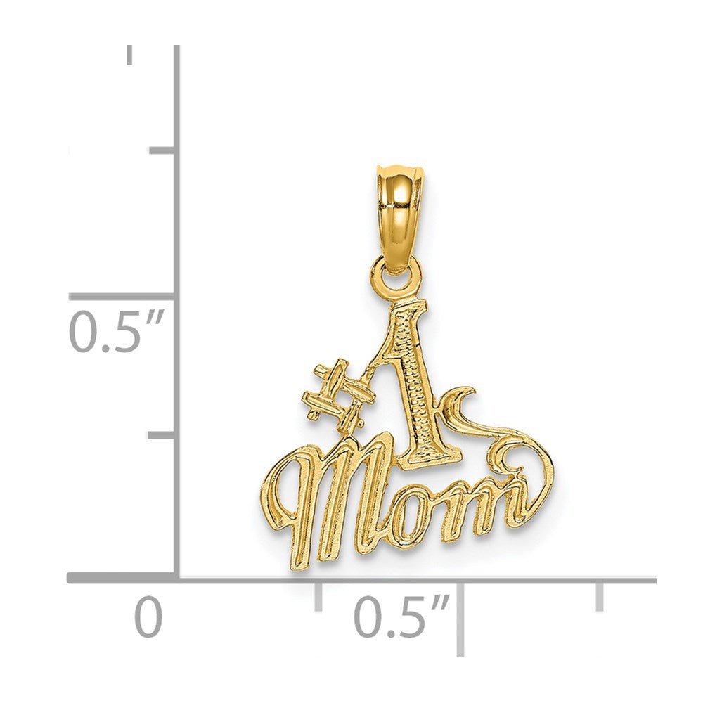 14K Polished #1 MOM Pendant