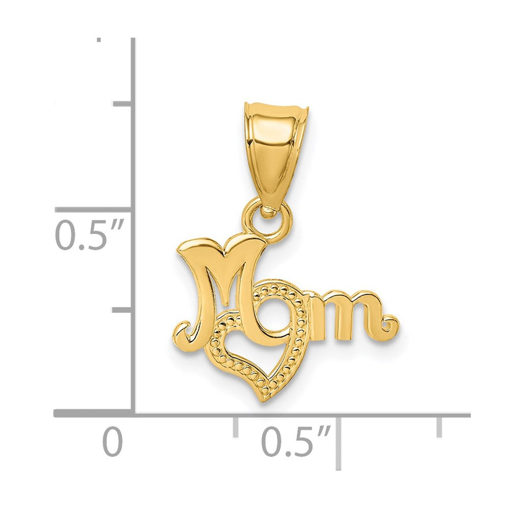 14K MOM with Heart Charm
